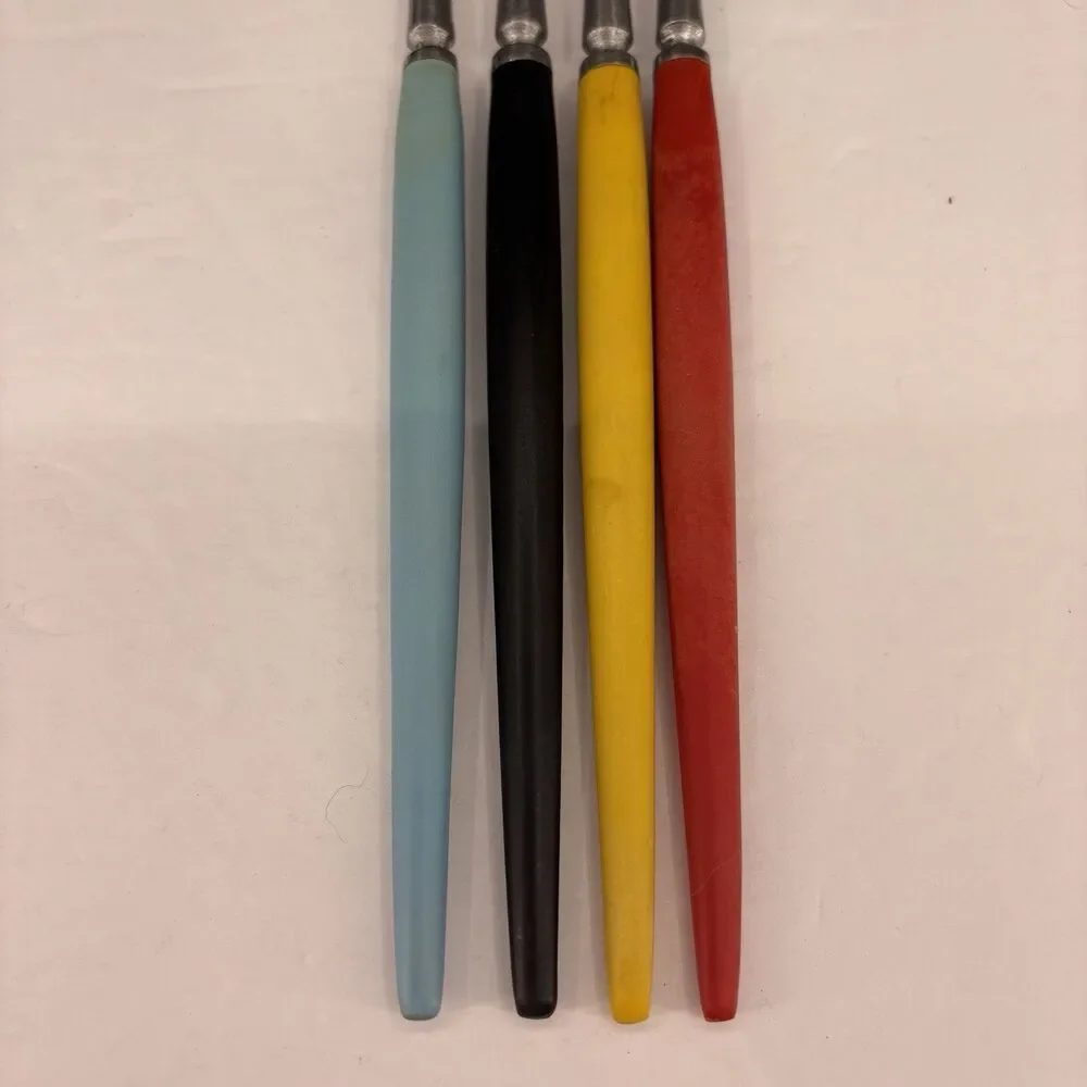 Vintage IIC Imperial International Corp.‎ Fondue Forks Colored Handles 1950s